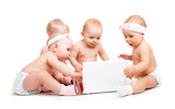 Babies watching computer Photo